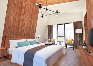 Chambres préfabriquées de luxe lumineux, maisons modulaires portatives en bois de lumière de Brown