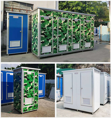 Toilette multijoueur mobile extérieure préfabriquée avec électricité, plomberie et isolation